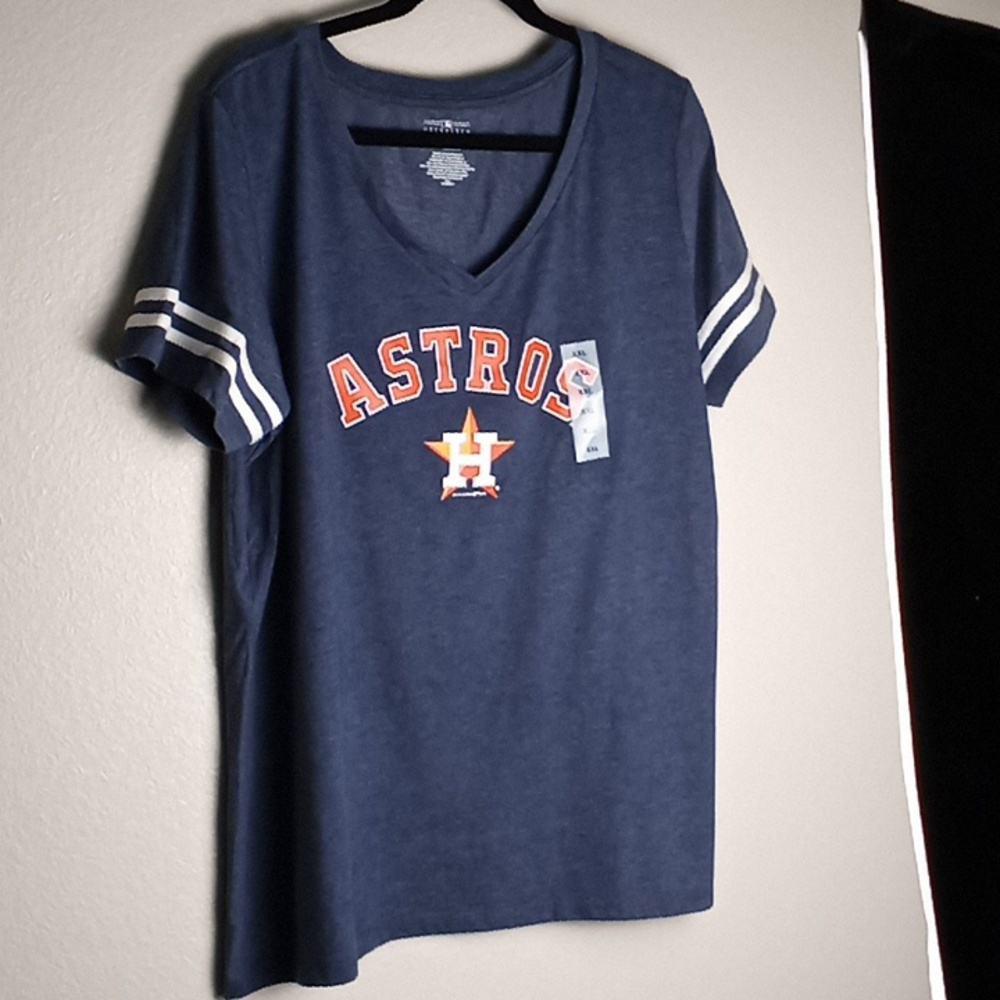Women's NWT Houston Astros V Neck T Shirt - Size XXL